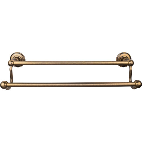 Top Knobs, Edwardian Bath, 18" Double Towel Bar Plain Backplate, German Bronze