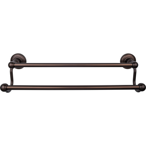 Top Knobs, Edwardian Bath, 18" Double Towel Bar Plain Backplate, Oil Rubbed Bronze