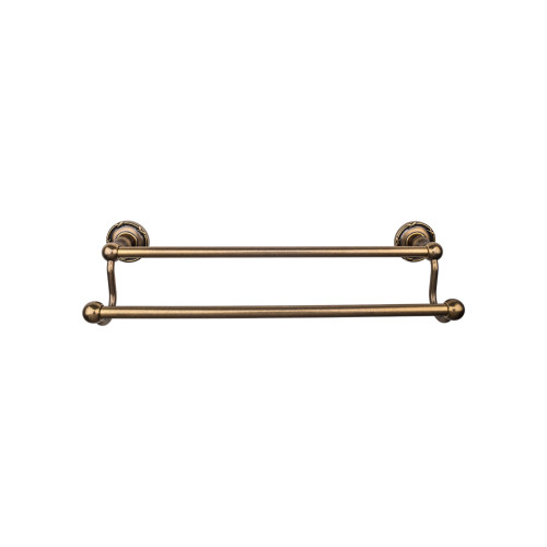 Top Knobs, Edwardian Bath, 24" Double Towel Bar Ribbon Backplate, German Bronze