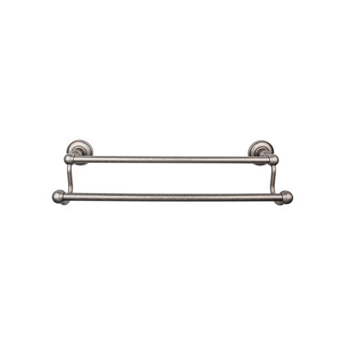 Top Knobs, Edwardian Bath, 30" Double Towel Bar Plain Backplate, Antique Pewter