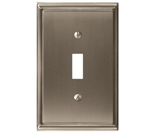 Amerock, Mulholland, 1 Toggle Wall Plate, Satin Nickel Amerock, Mulholland, 1 Toggle Wall Plate, Satin Nickel