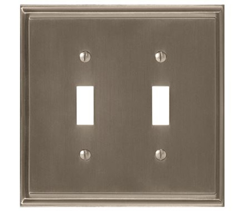 Amerock, Mulholland, 2 Toggle Wall Plate, Satin Nickel