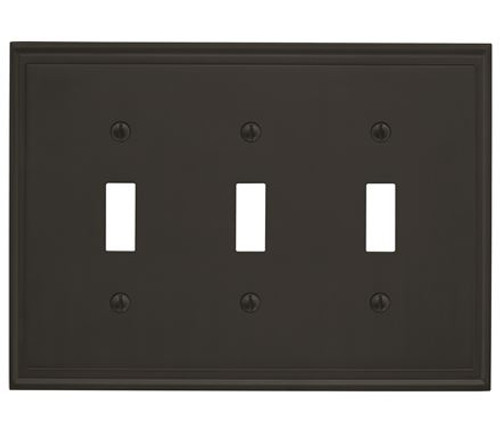 Amerock, Mulholland, 3 Toggle Wall Plate, Black Bronze