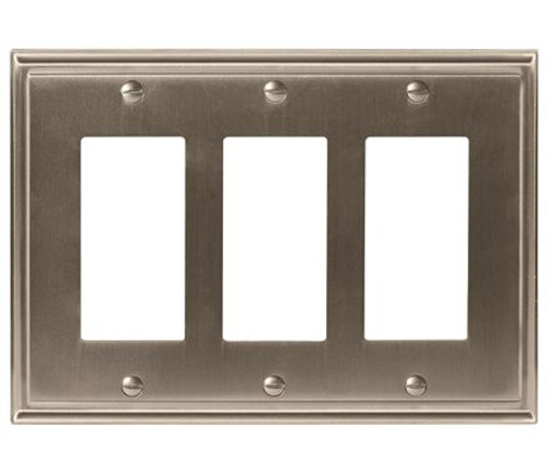 Amerock, Mulholland, 3 Rocker Wall Plate, Satin Nickel Amerock, Mulholland, 3 Rocker Wall Plate, Satin Nickel