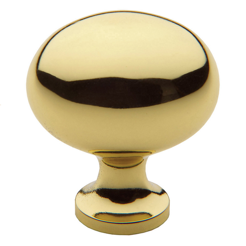 Baldwin, Oval, 1 3/8" Oval Knob, Unlacquered Brass