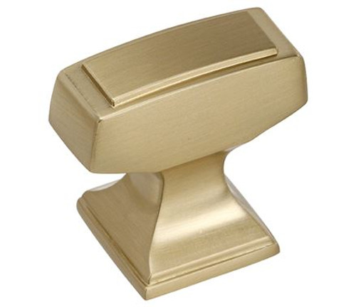 Amerock, Mulholland, 1 1/4" Rectangle Knob, Golden Champagne