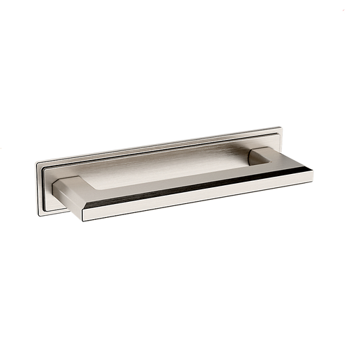 Baldwin, 4" Transitional Backplate, Satin Nickel