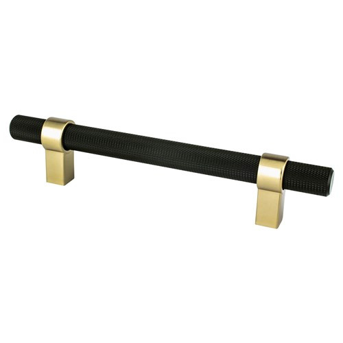 Berenson, Radial Reign, 5 1/16" (128mm) Bar Pull, Matte Black and Modern Brushed Gold