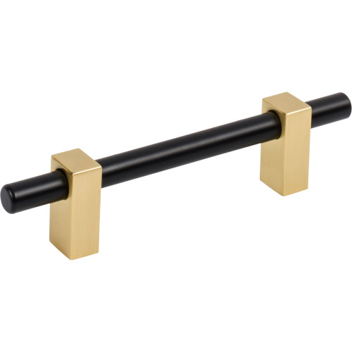 Jeffrey Alexander, Larkin 2, 3 3/4" (96mm) Bar Pull, Matte Black with Brushed Gold