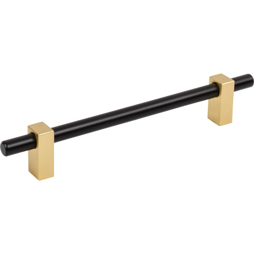 Jeffrey Alexander, Larkin 2, 6 5/16" (160mm) Bar Pull, Matte Black with Brushed Gold