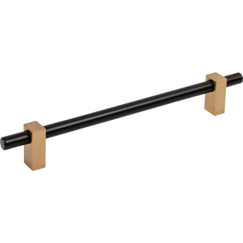 Jeffrey Alexander, Larkin 2, 7 9/16" (192mm) Bar Pull, Matte Black with Satin Bronze