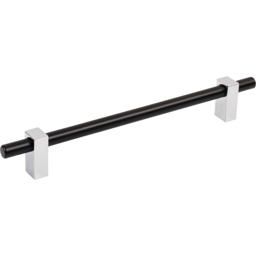 Jeffrey Alexander, Larkin 2, 7 9/16" (192mm) Bar Pull, Matte Black with Polished Chrome