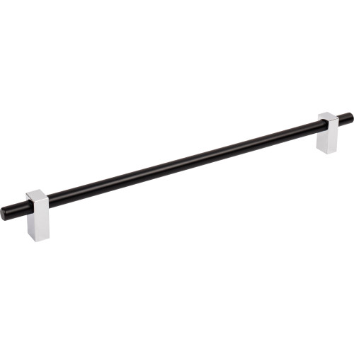 Jeffrey Alexander, Larkin 2, 12" (305mm) Bar Pull, Matte Black with Polished Chrome