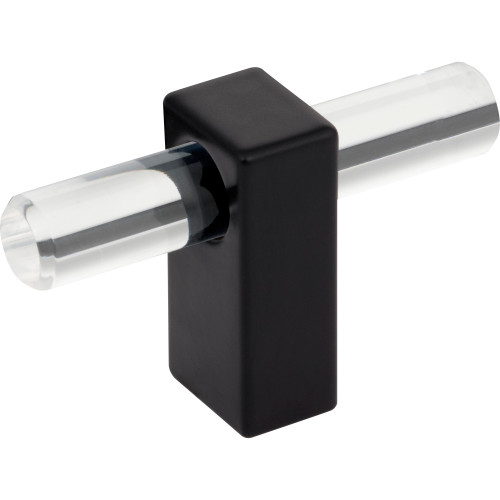 Jeffrey Alexander, Spencer, 2 3/8" Pull Knob, Clear with Matte Black