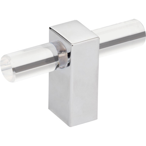 Jeffrey Alexander, Spencer, 2 3/8" Pull Knob, Clear with Polished Chrome