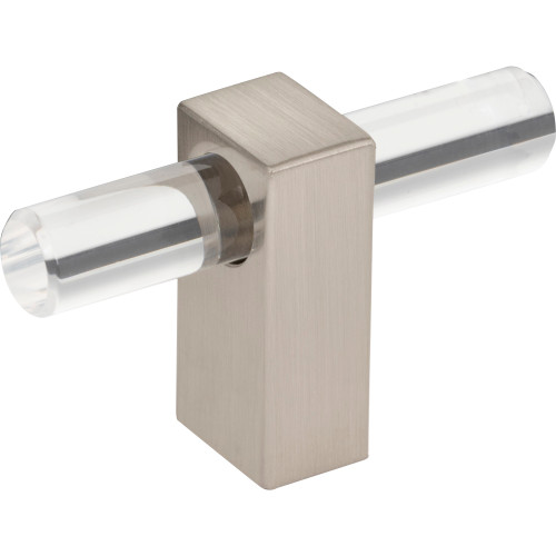 Jeffrey Alexander, Spencer, 2 3/8" Pull Knob, Clear with Satin Nickel