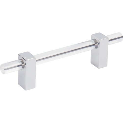 Jeffrey Alexander, Spencer, 3 3/4" (96mm) Bar Pull, Clear with Polished Chrome
