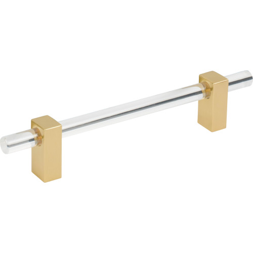 Jeffrey Alexander, Spencer, 5 1/16" (128mm) Bar Pull, Clear with Brushed Gold