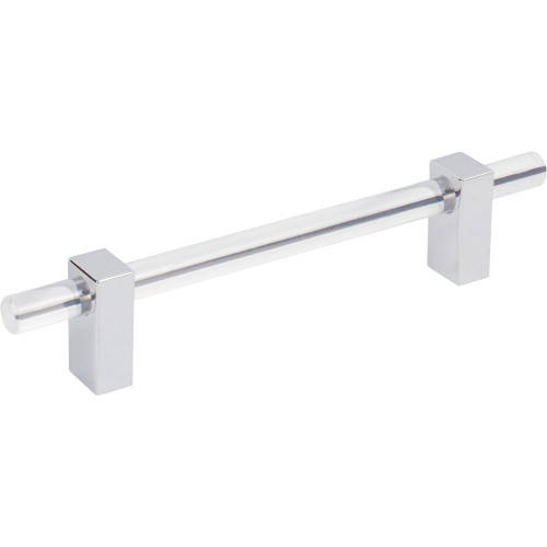 Jeffrey Alexander, Spencer, 5 1/16" (128mm) Bar Pull, Clear with Polished Chrome