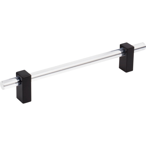 Jeffrey Alexander, Spencer, 6 5/16" (160mm) Bar Pull, Clear with Matte Black