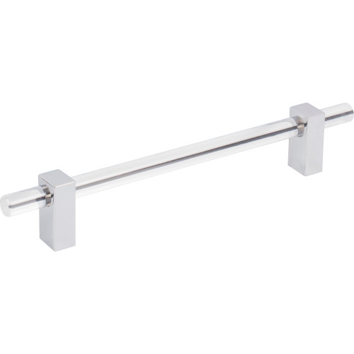 Jeffrey Alexander, Spencer, 6 5/16" (160mm) Bar Pull, Clear with Polished Chrome