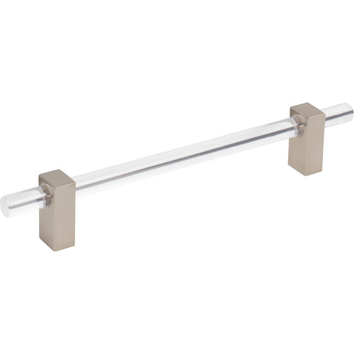 Jeffrey Alexander, Spencer, 6 5/16" (160mm) Bar Pull, Clear with Satin Nickel