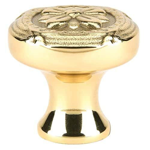 Emtek, Ribbon and Reed, 1 3/4" Round Knob, Polished Brass