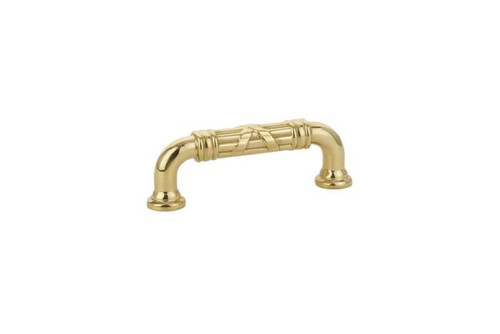 Emtek, Ribbon and Reed, 3" (76mm) Straight Pull, Polished Brass