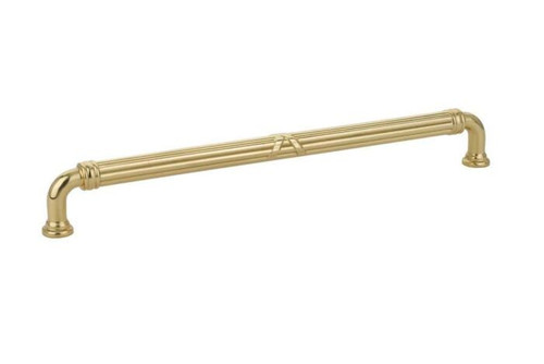 Emtek, Ribbon and Reed, 10" Straight Pull, Polished Brass