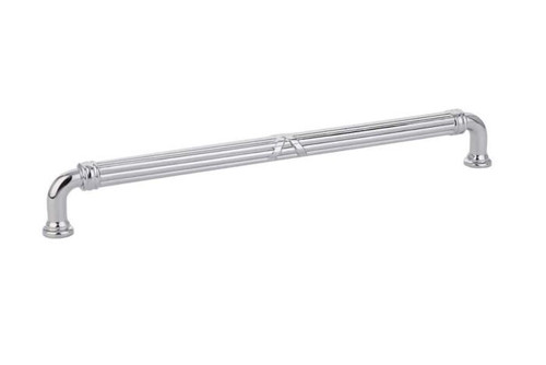 Emtek, Ribbon and Reed, 10" Straight Pull, Polished Chrome