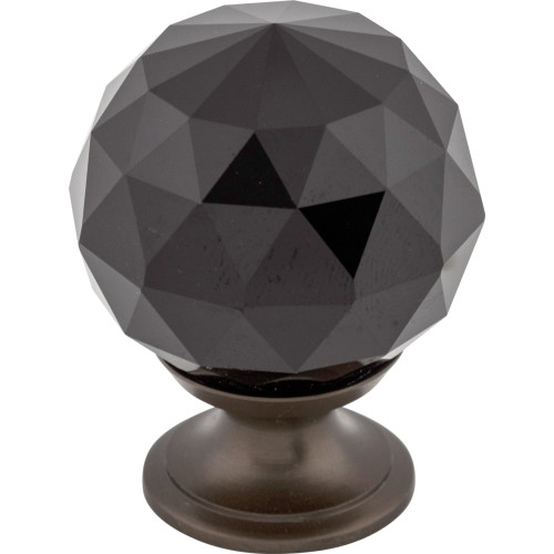 Top Knobs, Additions Crystal, 1 3/8" (35mm) Round Knob, Black Crystal w/ Oil Rubbed Bronze