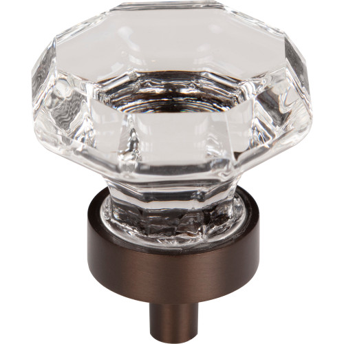 Top Knobs, Additions Crystal, 1 3/8" (35mm) Octagon Knob, Clear Crystal w/ Oil Rubbed Bronze