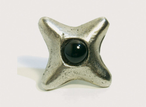 Emenee, Premier Collection, Geometry, 1 1/2" (38mm) Sun with Black Center Stone Knob