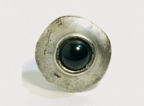 Emenee, Premier Collection, Geometry, 1 1/4" (32mm) Round with Black Stone Center Knob