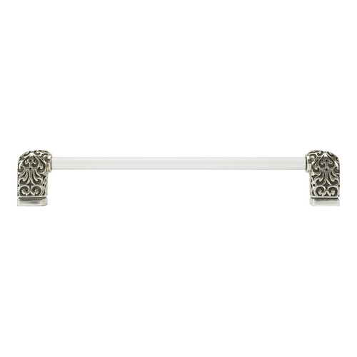 Edgar Berebi, Urban Metro, Via Veneto II, 8" Straight Appliance Pull, Clear with Burnish Silver Plate