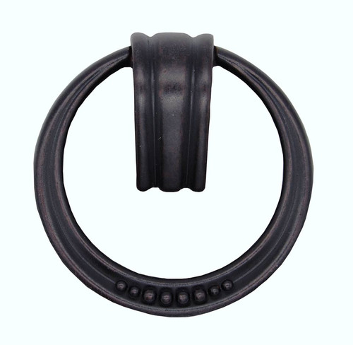 Buck Snort Lodge, Beaded Elegance, 1 15/16" Ring Pull, Oil Rubbed Bronze