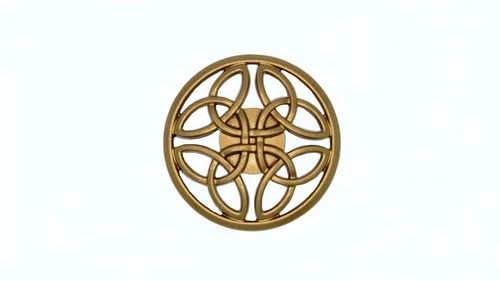 Buck Snort Lodge, Celtic, 1 3/8" Ornate Round Knob, Lux Gold