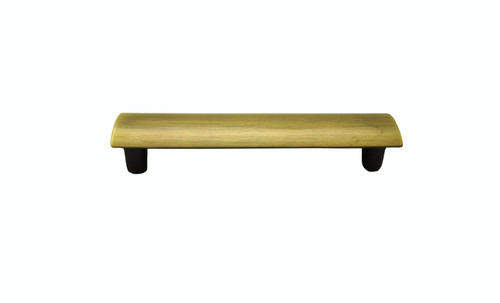 Buck Snort Lodge, Contemporary, Circle Slice 3 3/4" (96mm) Rounded Straight Pull, Satin Brass