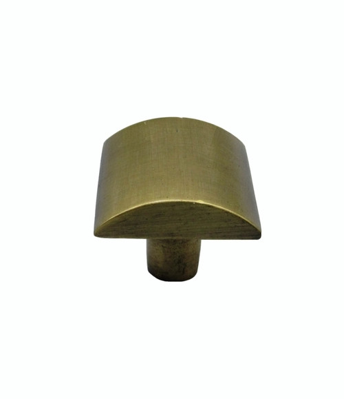 Buck Snort Lodge, Contemporary, Circle Slice 1" Rounded Square Knob, Satin Brass