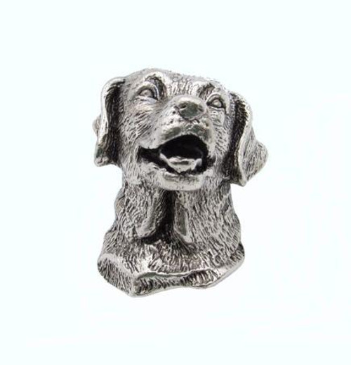 Buck Snort Lodge, Dogs, Golden Retriever Knob, Pewter Oxidized