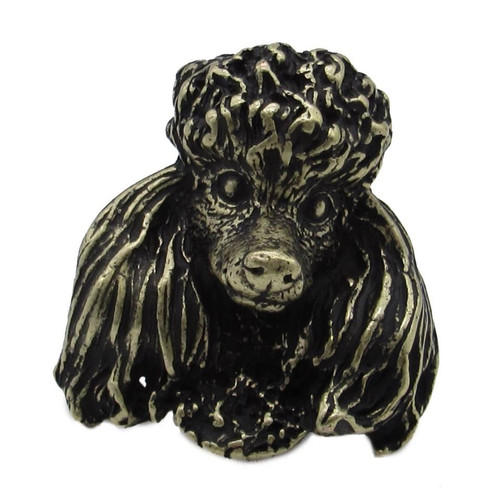 Buck Snort Lodge, Dogs, Poodle Knob, Brass Oxidized