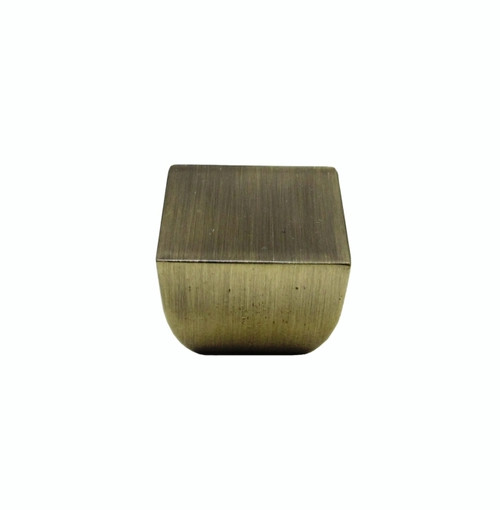 Buck Snort Lodge, Geometric, 13/16" Square Knob, Satin Brass