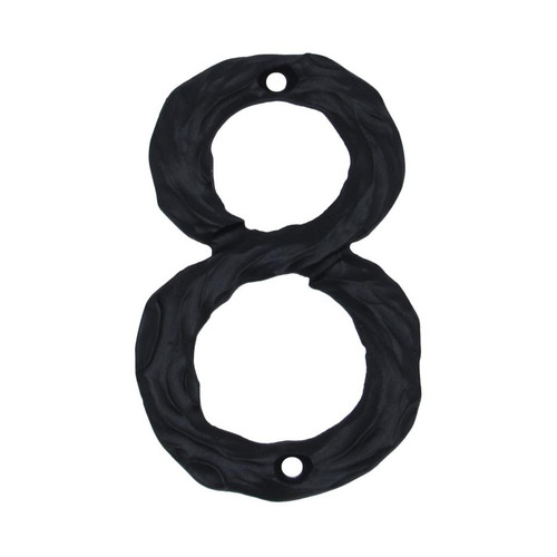 Buck Snort Lodge, House Numbers, 8, 4.25" Log House Number, Matte Black