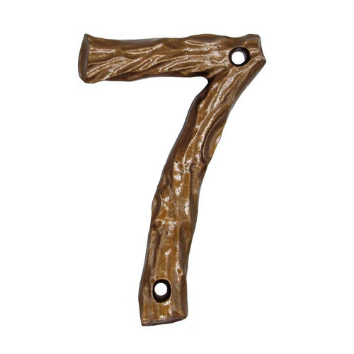 Buck Snort Lodge, House Numbers, 7, 4.5" Log House Number, Lux Bronze