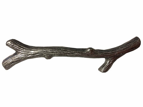 Buck Snort Lodge, Leaves and Trees, 6" Large Twig Pull, Pewter Oxidized