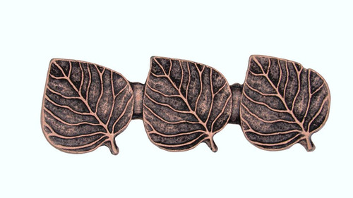 Buck Snort Lodge, Leaves and Trees, Triple Aspen Leaf Pull, Copper Oxidized