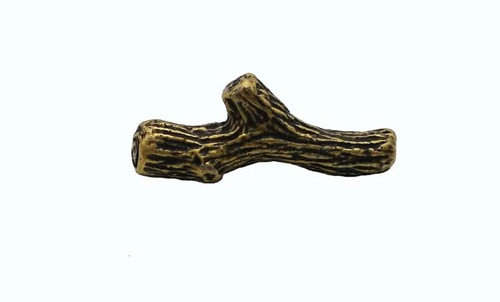 Buck Snort Lodge, Leaves and Trees, Twig Knob, Brass Oxidized