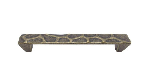 Buck Snort Lodge, Rustic and Lodge, 5" Large Hammered Pull, Brass Oxidized