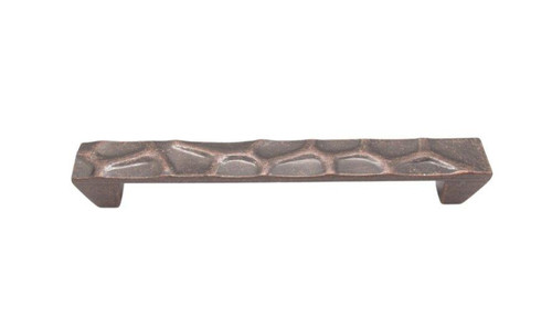 Buck Snort Lodge, Rustic and Lodge, 5" Large Hammered Pull, Copper Oxidized