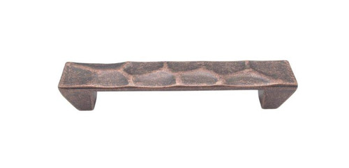 Buck Snort Lodge, Rustic and Lodge, 3 13/16" Small Hammered Pull, Copper Oxidized